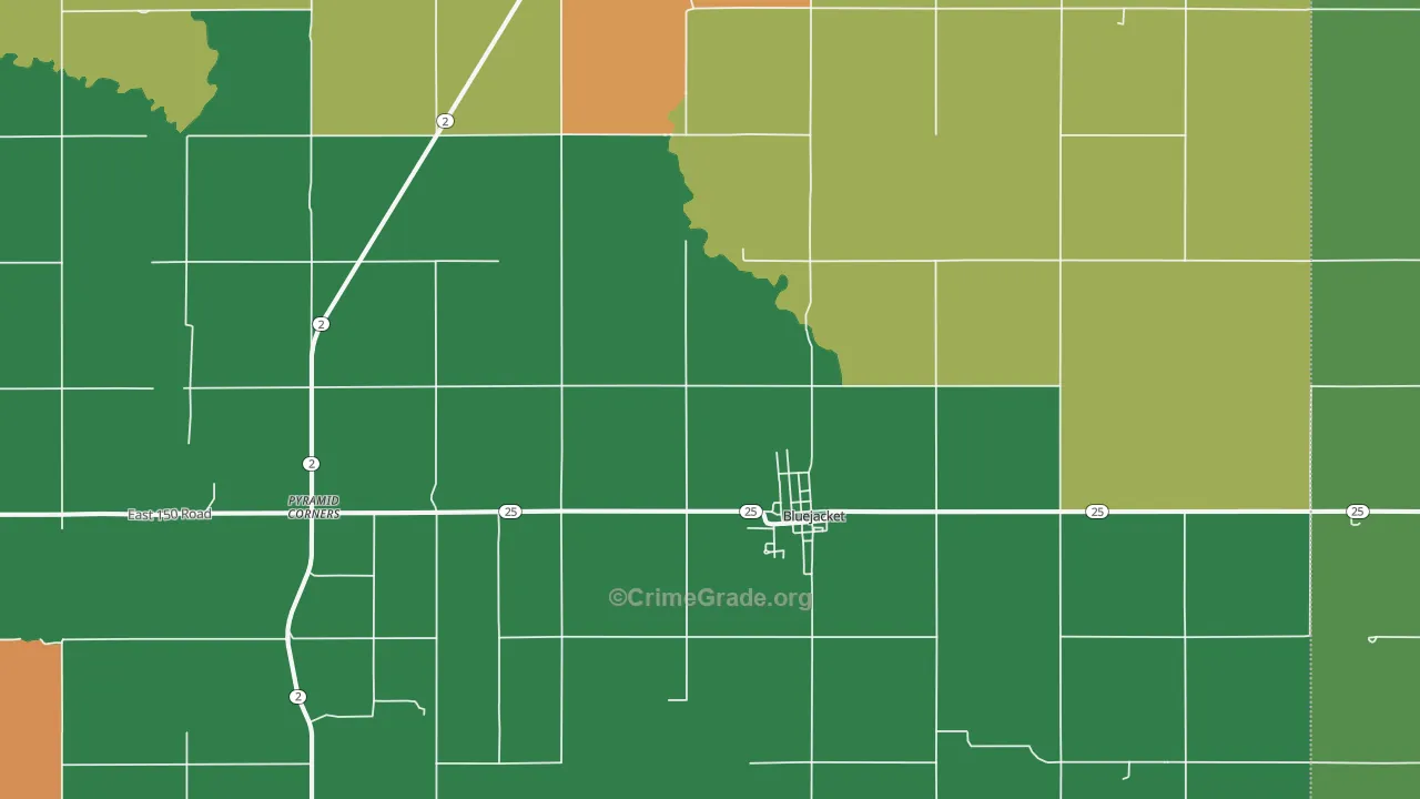 Bluejacket, OK Map of Murder Rates