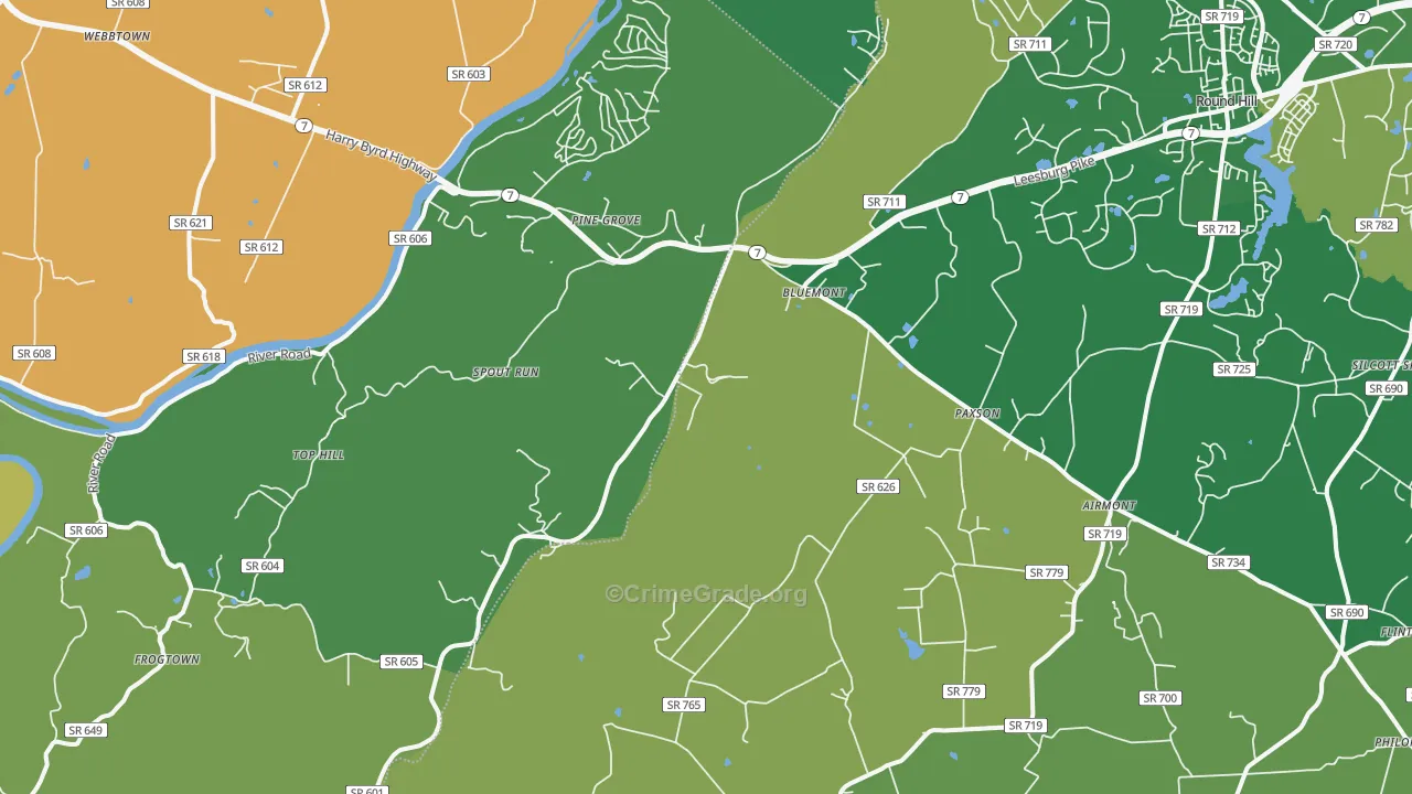 Bluemont, VA Map of Murder Rates