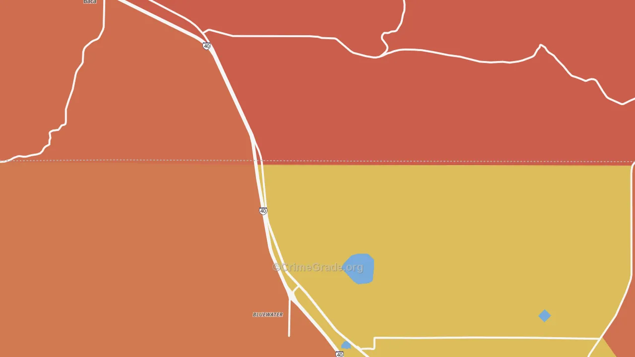 Bluewater, NM Map of Murder Rates