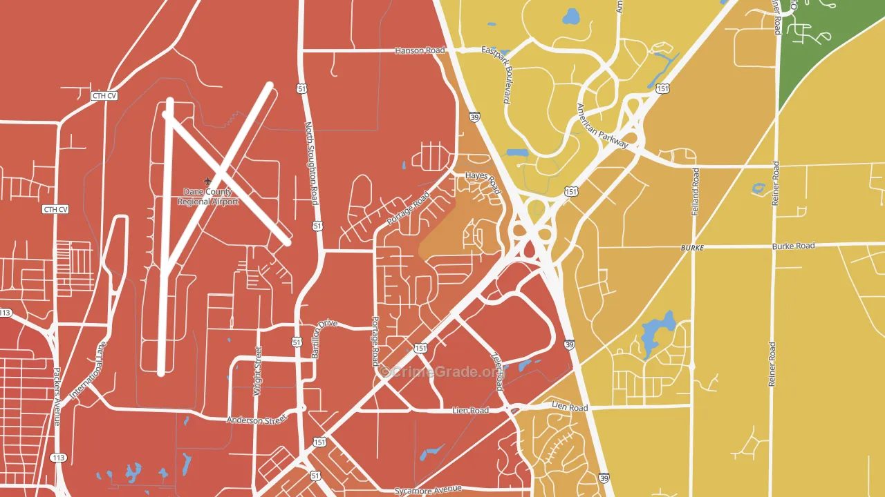 Bluff Acres, Madison, WI Map of Murder Rates