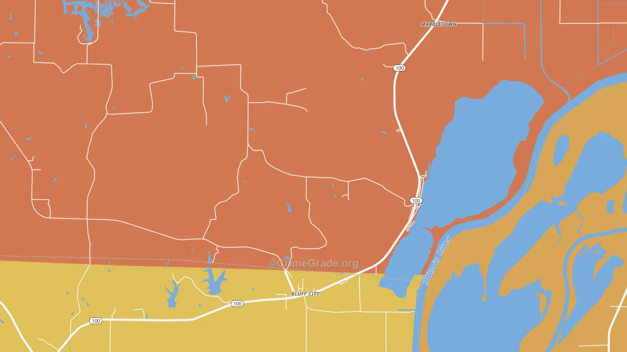 Bluff City, IL Map of Murder Rates