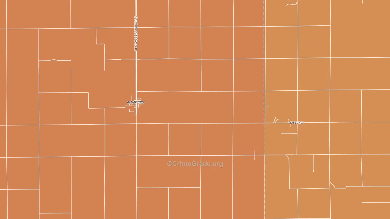 Bluff City, KS Map of Murder Rates
