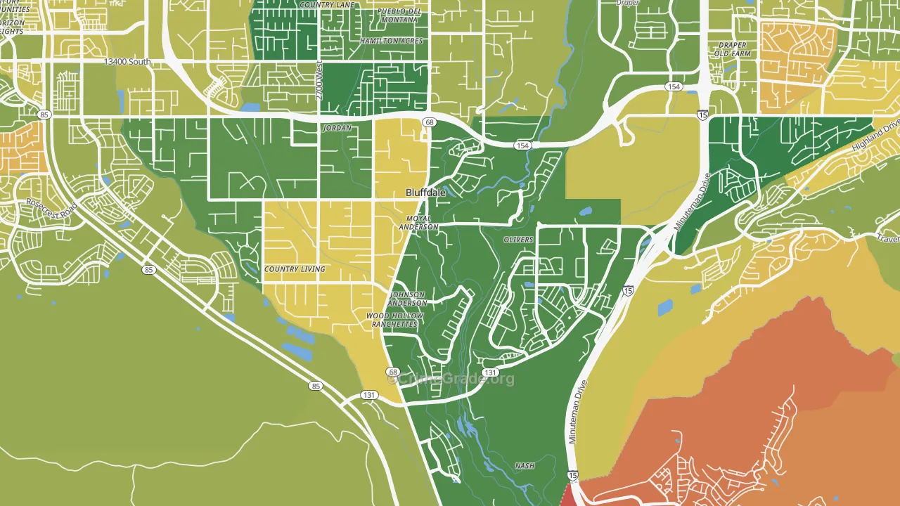 Bluffdale, UT Map of Murder Rates