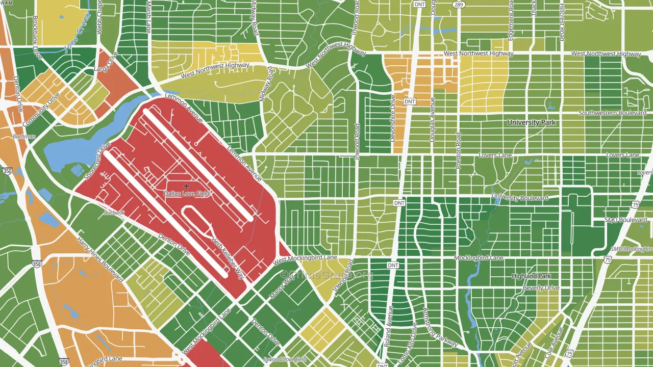Bluffview, Dallas, TX Map of Murder Rates