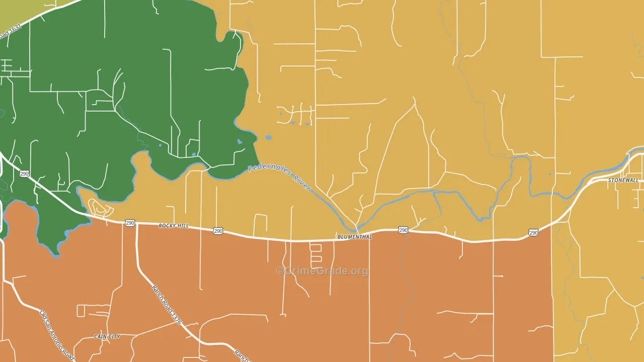 Blumenthal, TX Map of Murder Rates