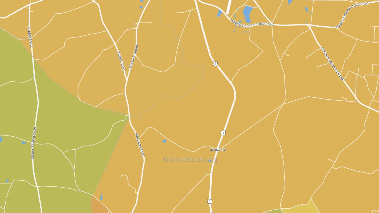 Blundale, GA Map of Murder Rates