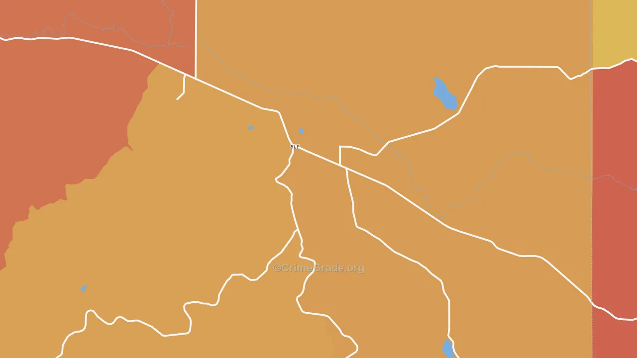 Bly, OR Map of Murder Rates