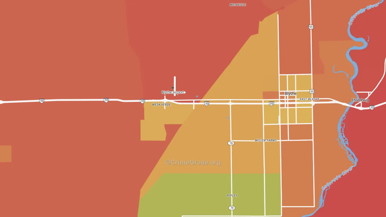 Blythe, CA Map of Murder Rates
