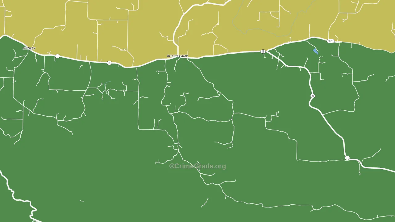 Board Camp, AR Map of Murder Rates