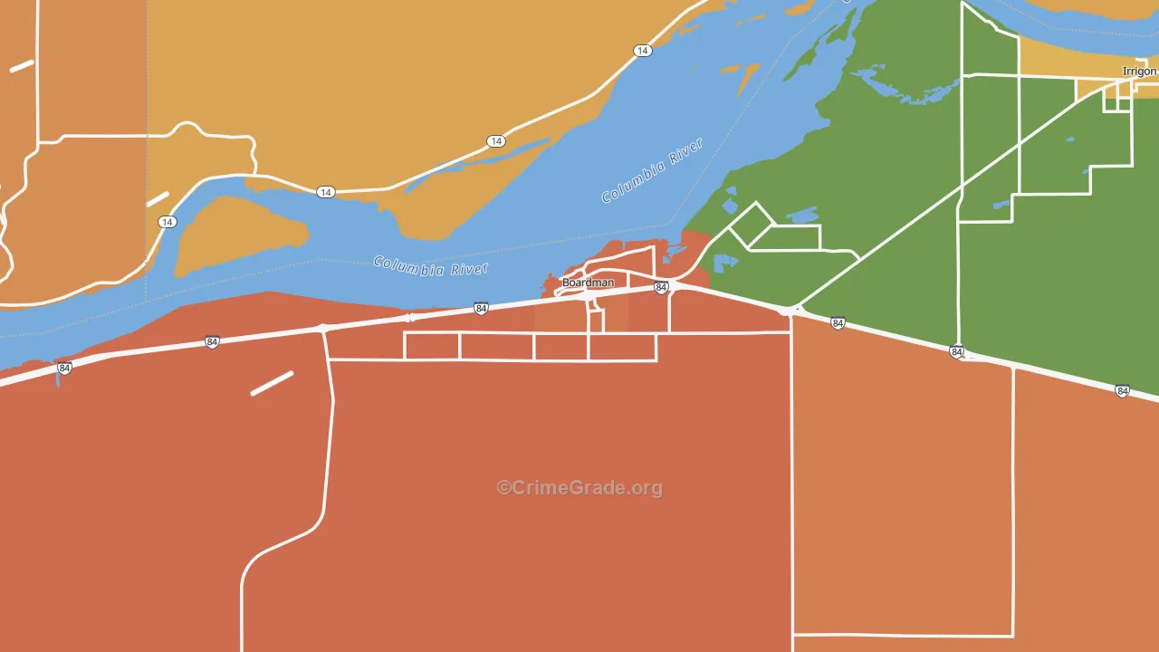 Boardman, OR Map of Murder Rates