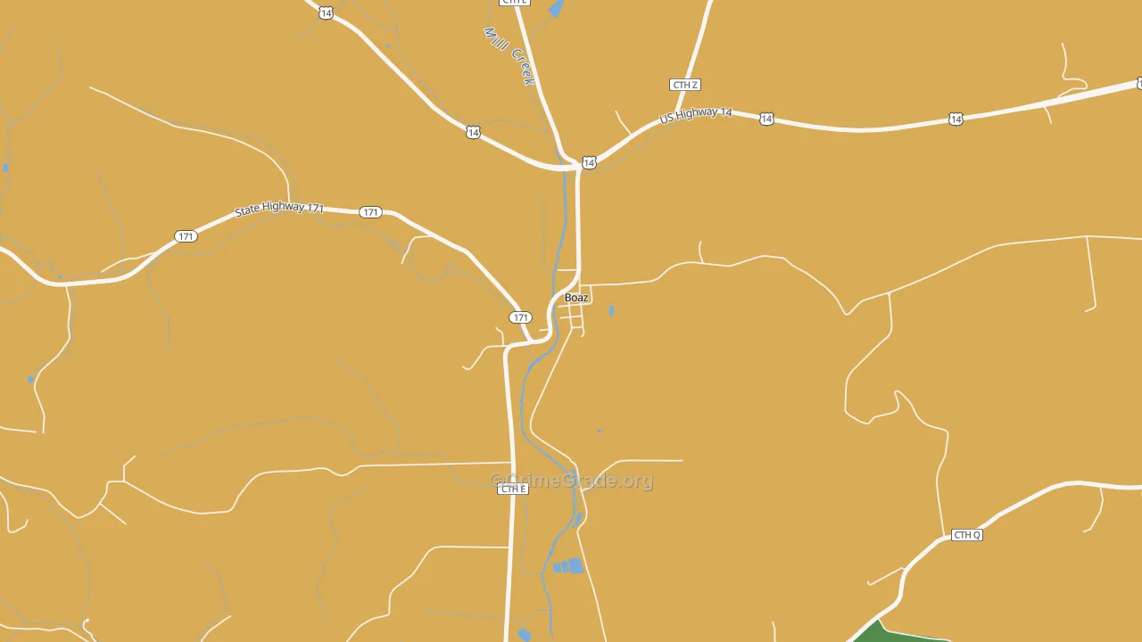 Boaz, WI Map of Murder Rates