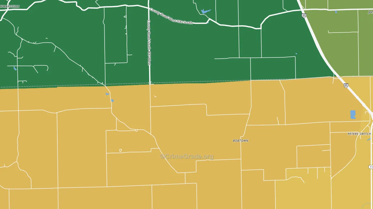 Bobtown, IN Map of Murder Rates