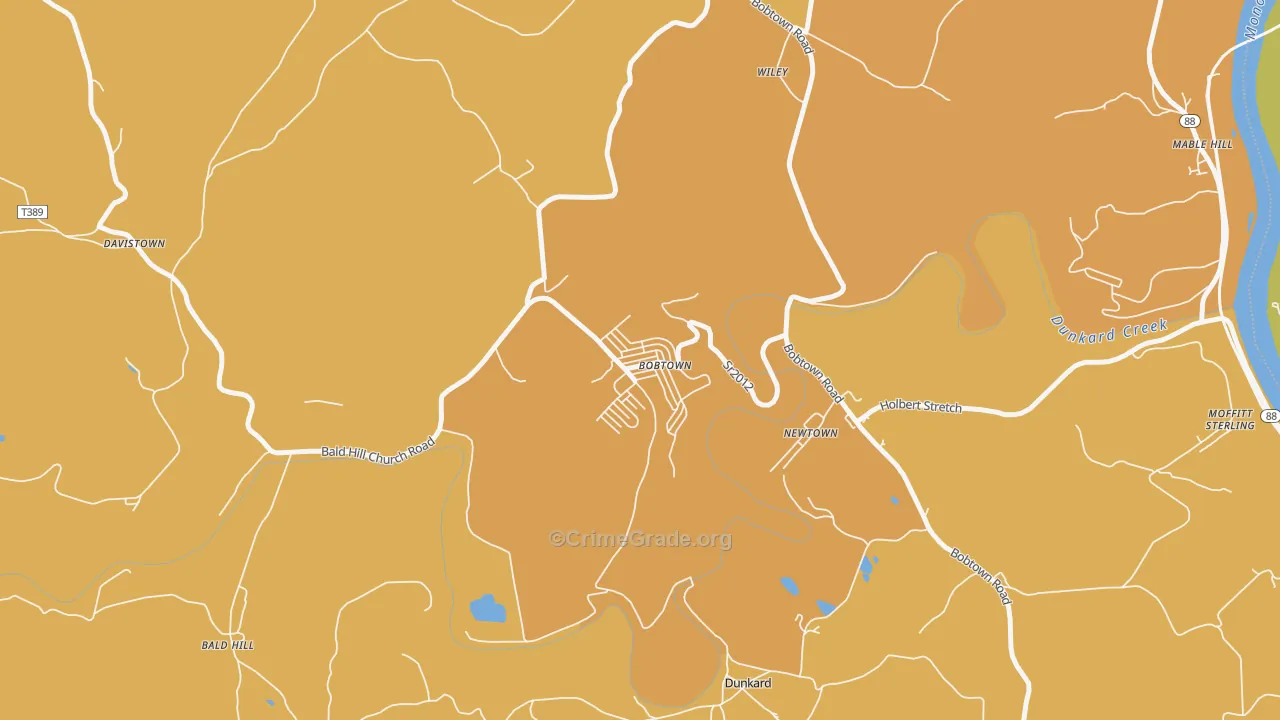 Bobtown, PA Map of Murder Rates