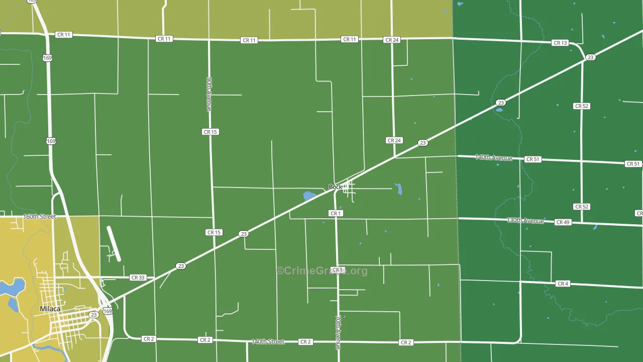Bock, MN Map of Murder Rates