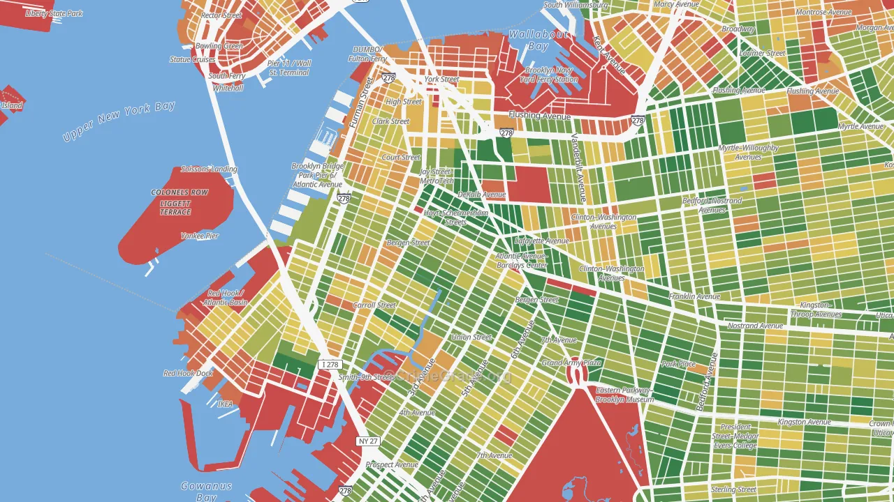 Boerum Hill, Brooklyn, NY Map of Murder Rates