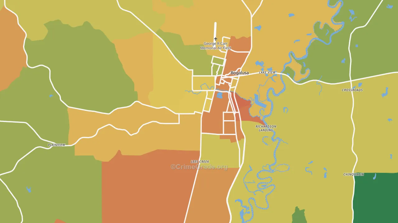 Bogalusa, LA Map of Murder Rates