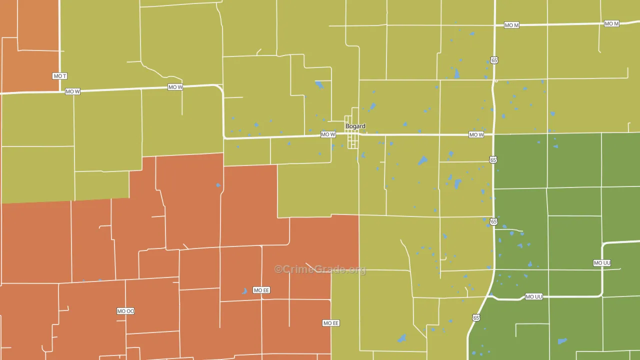 Bogard, MO Map of Murder Rates