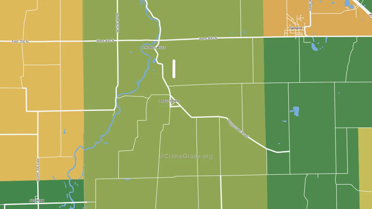 Boggstown, IN Map of Murder Rates