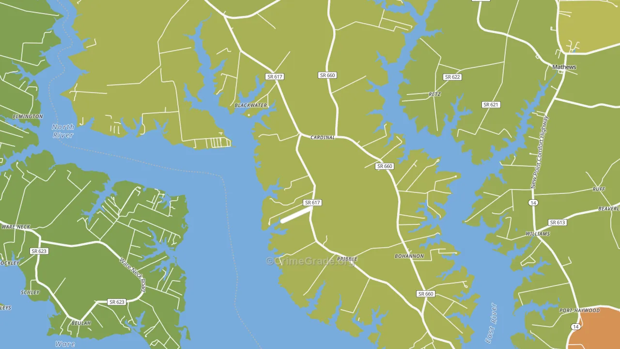 Bohannon, VA Map of Murder Rates