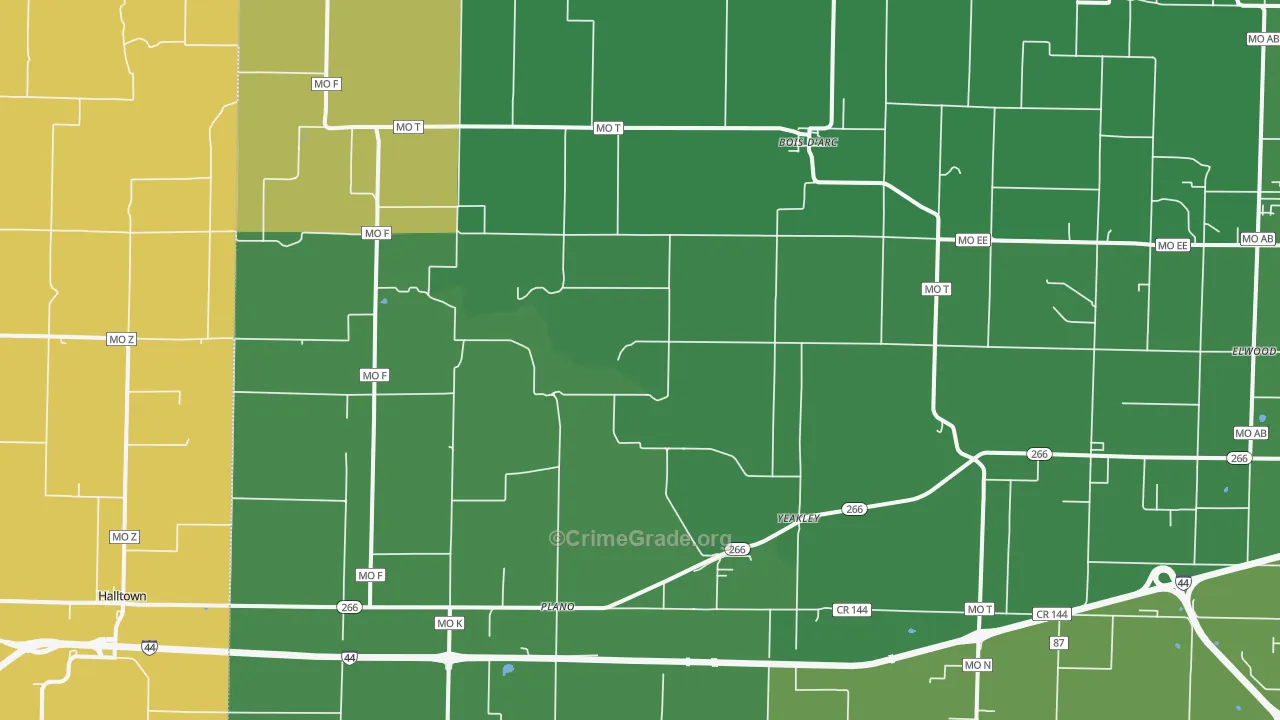 Bois D Arc, MO Map of Murder Rates