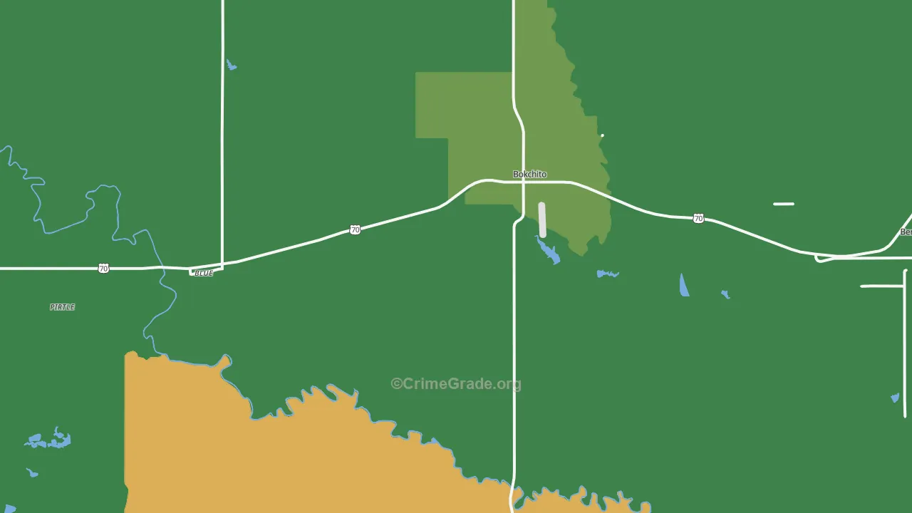 Bokchito, OK Map of Murder Rates