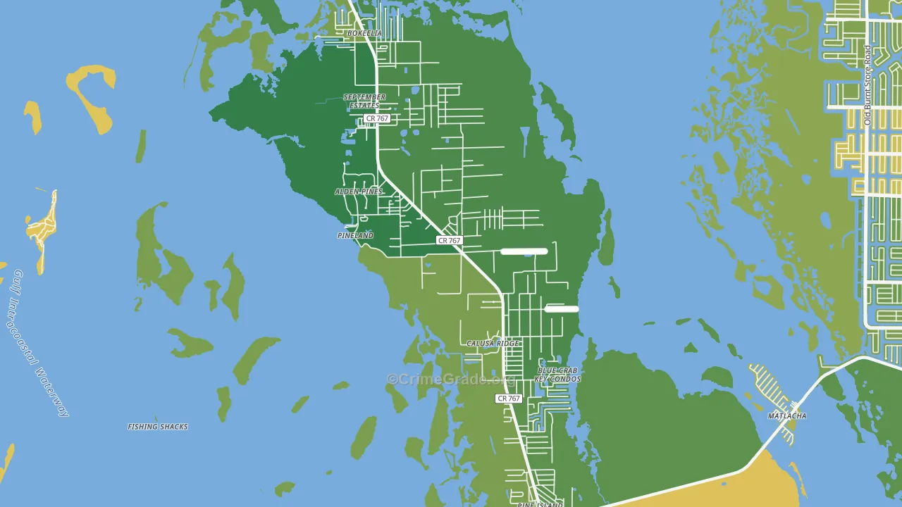 Bokeelia, FL Map of Murder Rates