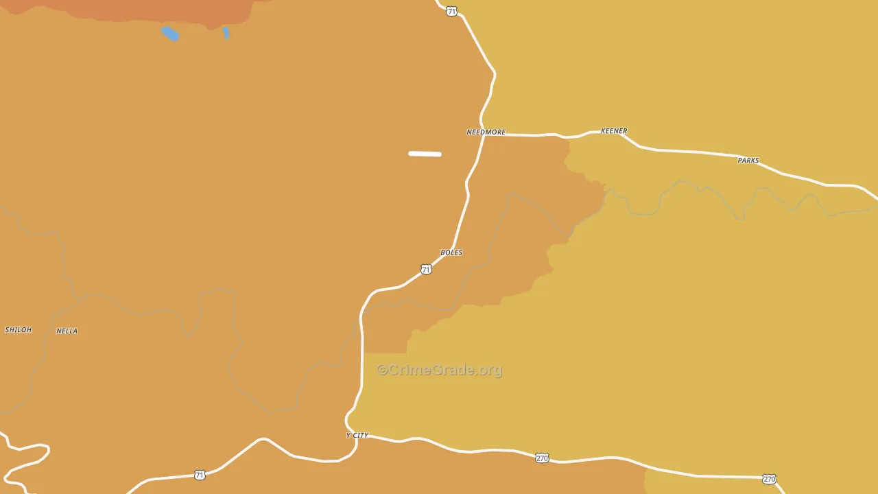 Boles, AR Map of Murder Rates