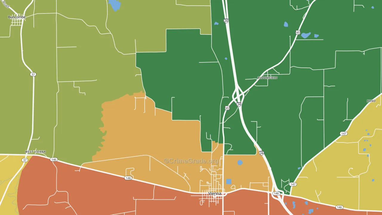 Boles, IL Map of Murder Rates