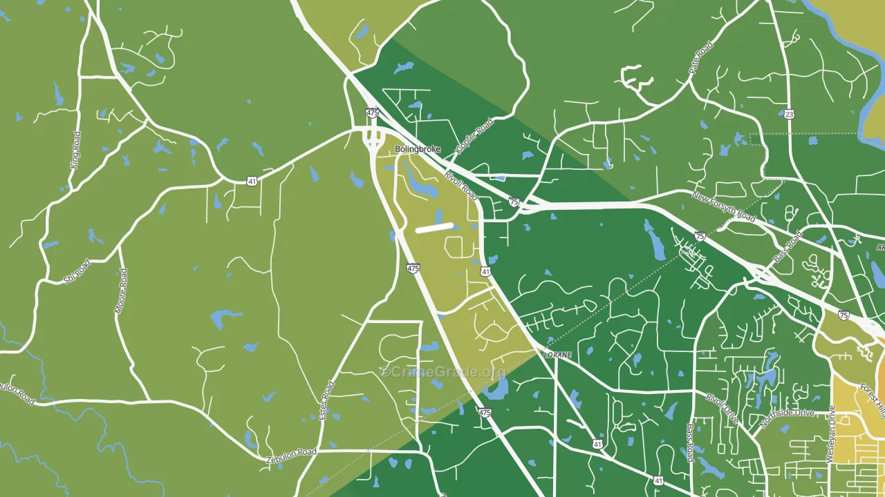 Bolingbroke, GA Map of Murder Rates