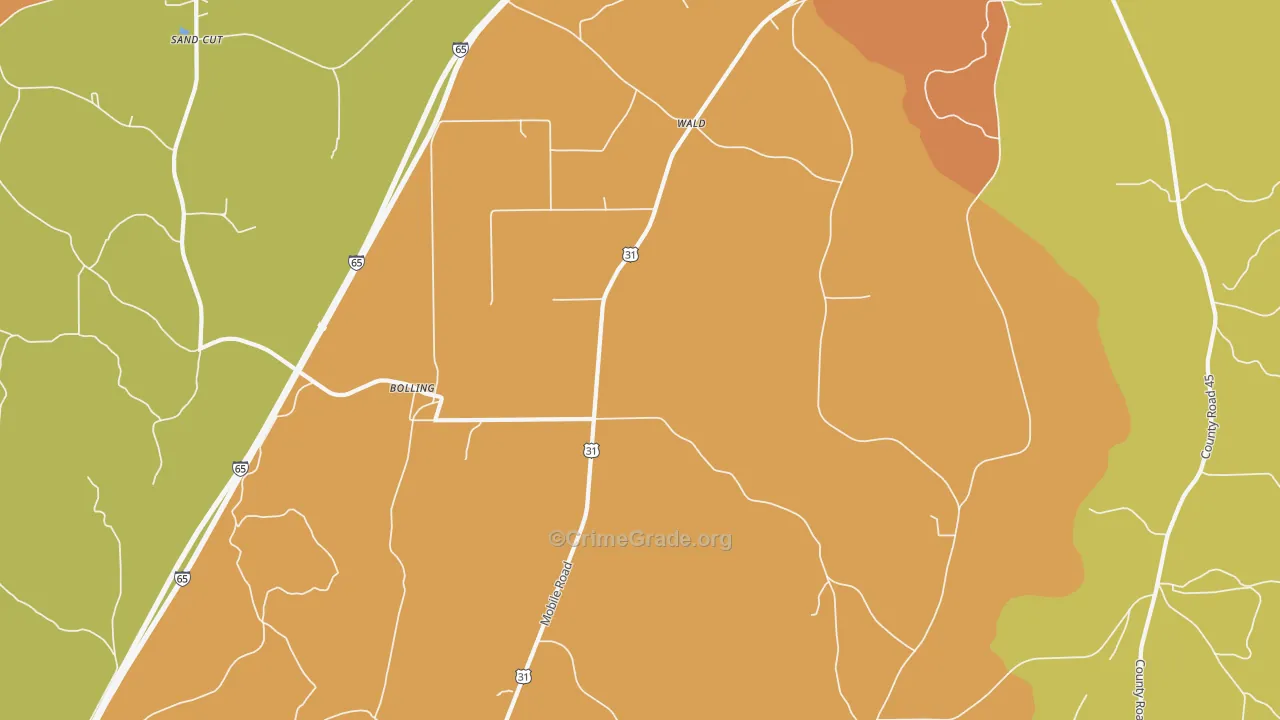 Bolling, AL Map of Murder Rates