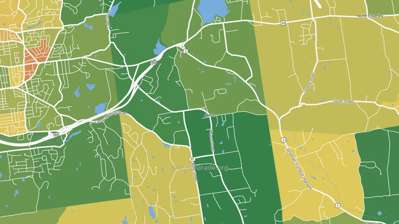 Bolton, CT Map of Murder Rates