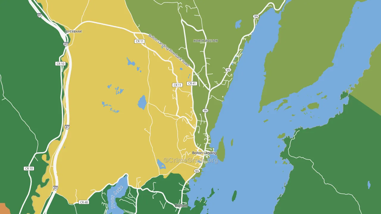 Bolton Landing, NY Map of Murder Rates