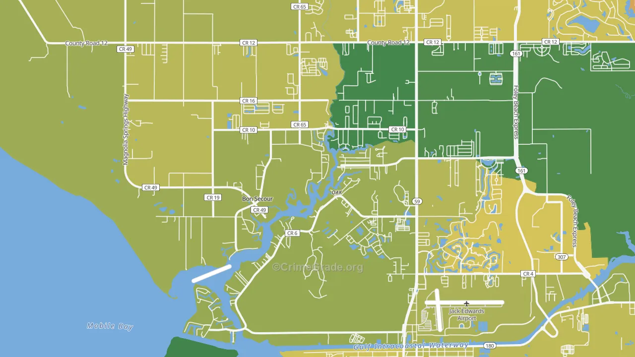 Bon Secour, AL Map of Murder Rates