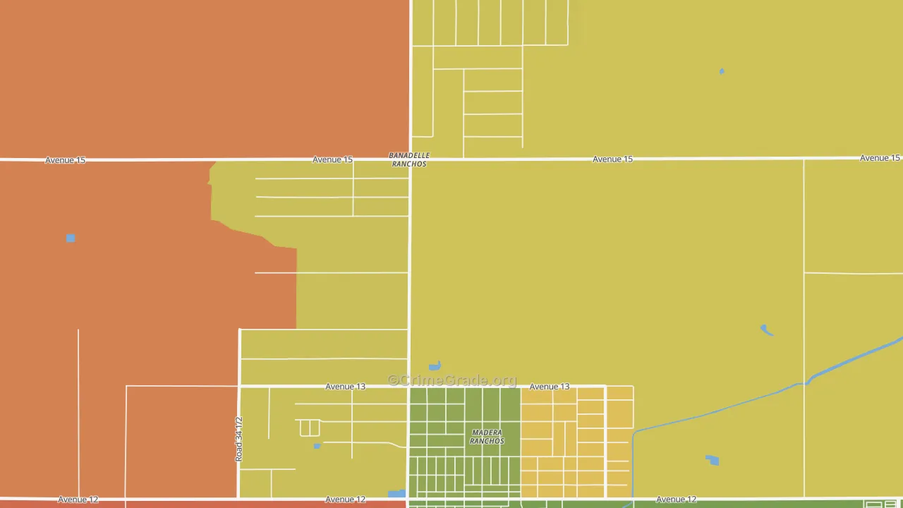 Bonadelle Ranchos-Madera Ranchos, CA Map of Murder Rates