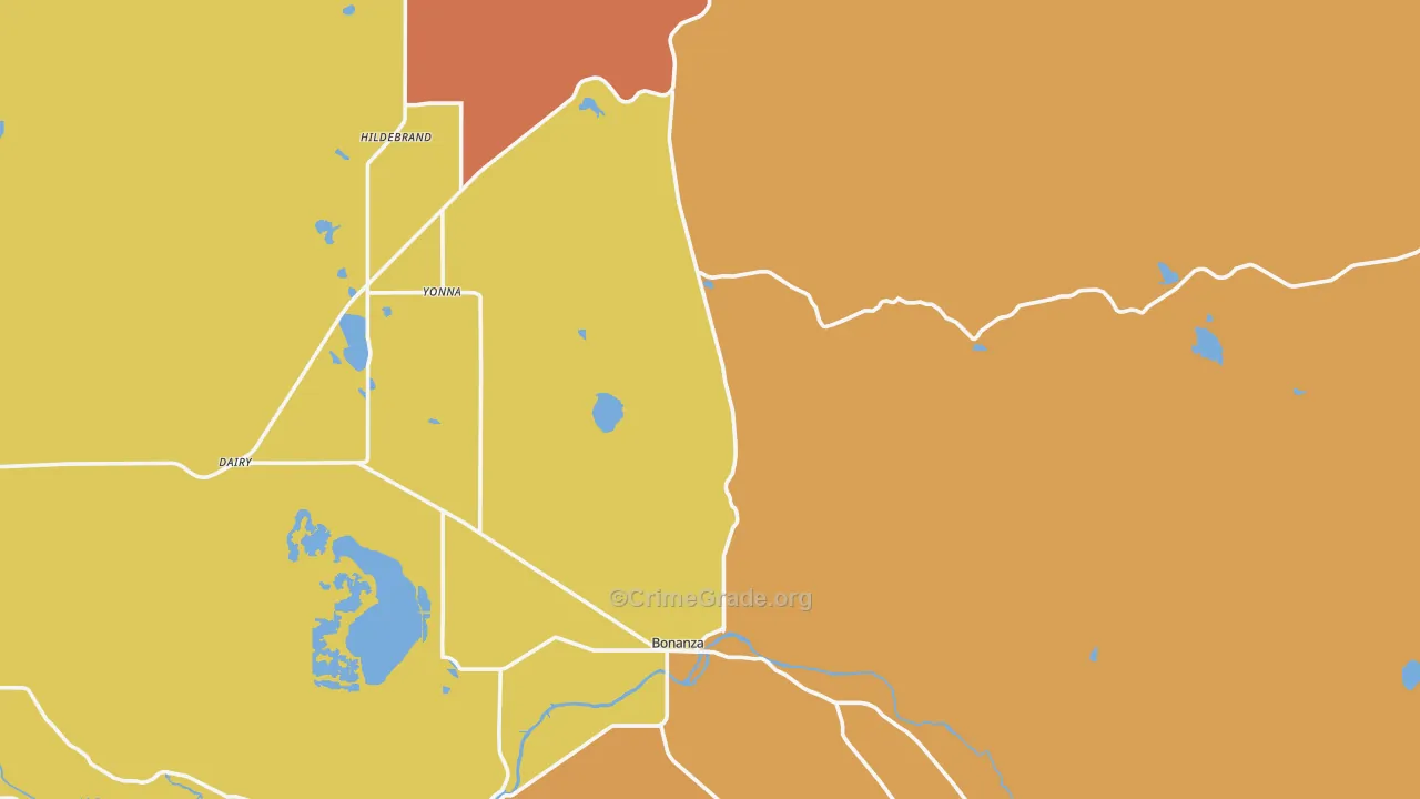 Bonanza, OR Map of Murder Rates