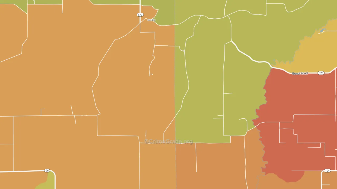 Bond, LA Map of Murder Rates