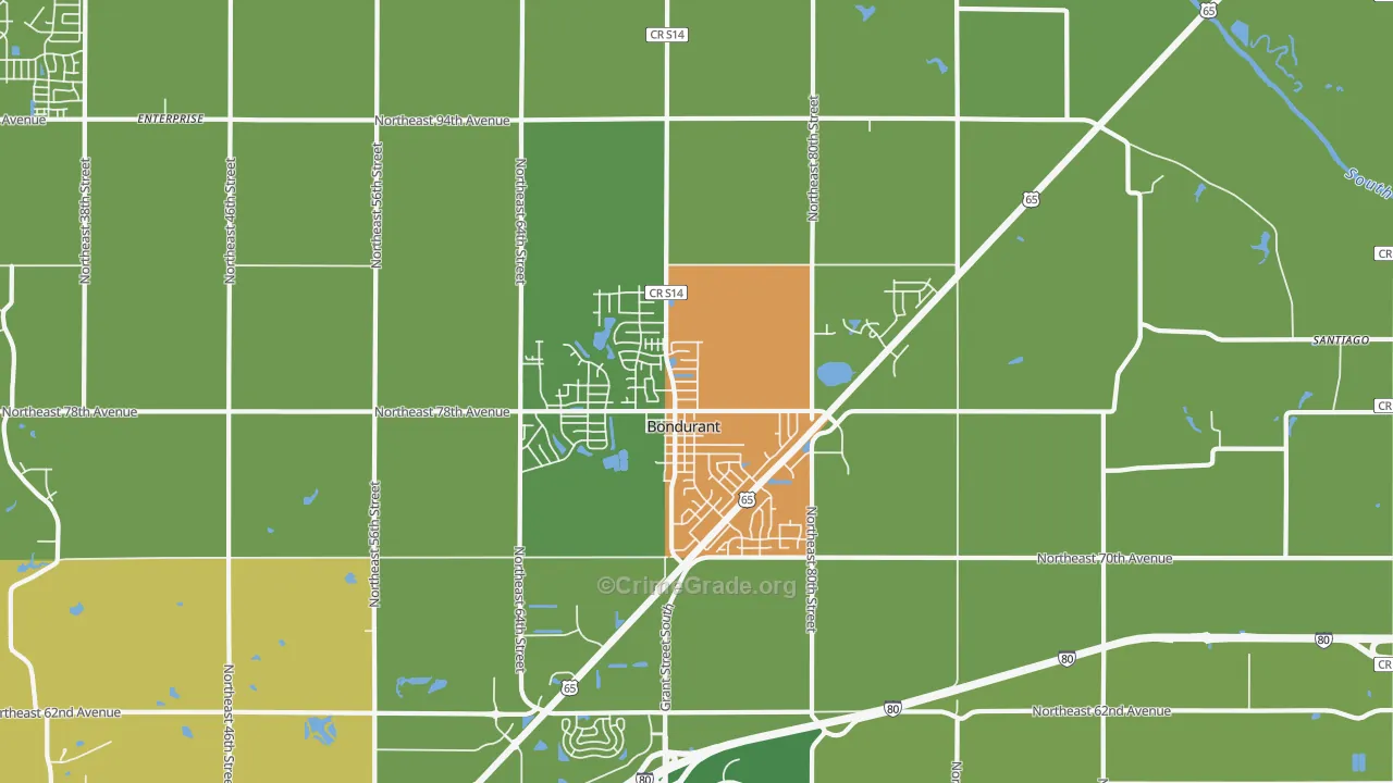 Bondurant, IA Map of Murder Rates