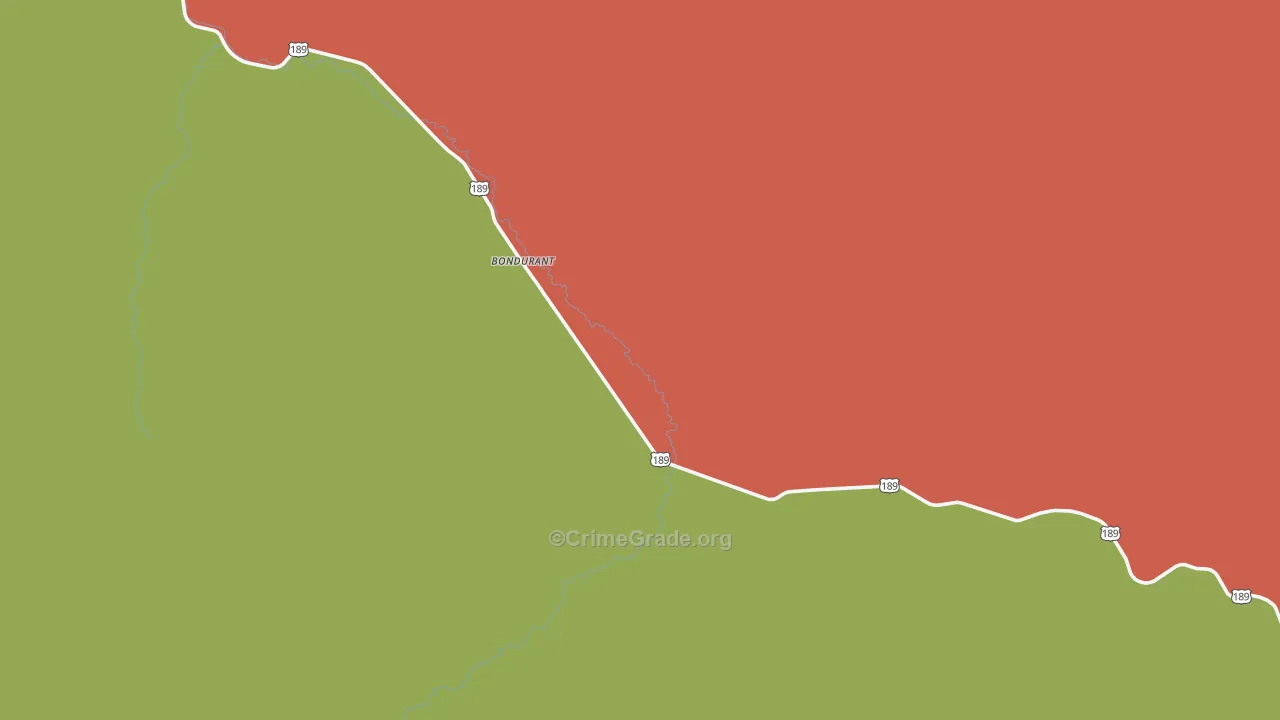 Bondurant, WY Map of Murder Rates