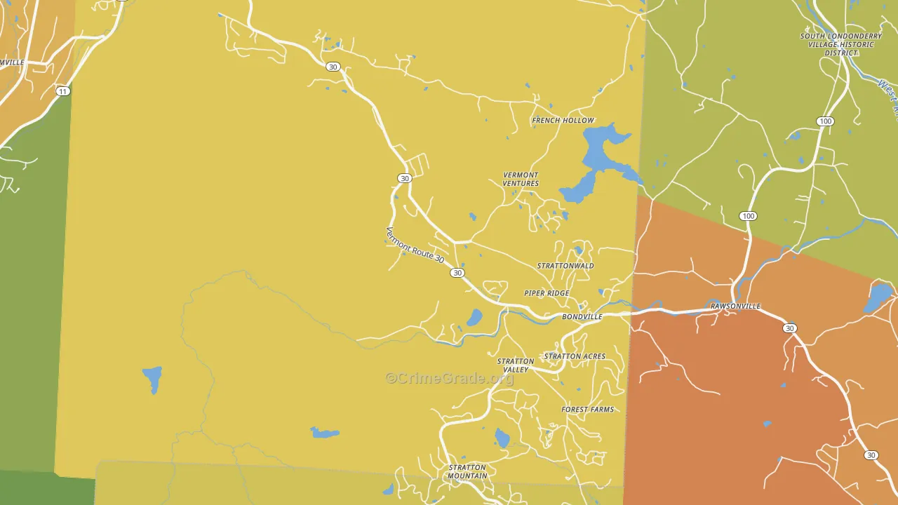 Bondville, VT Map of Murder Rates