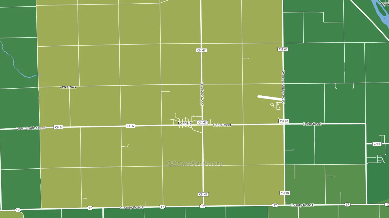Bonfield, IL Map of Murder Rates