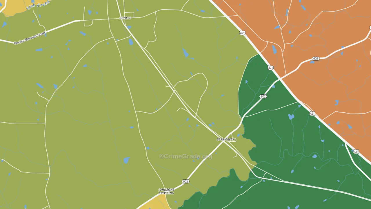 Bonlee, NC Map of Murder Rates