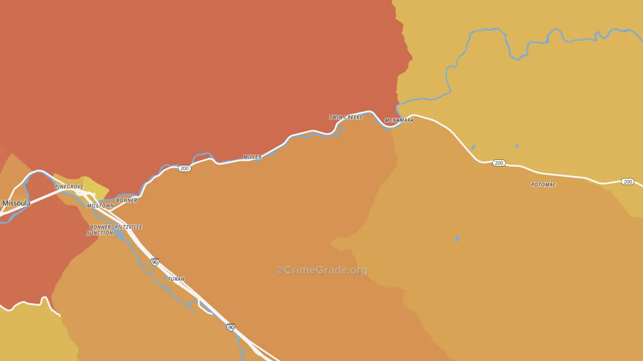 Bonner, MT Map of Murder Rates