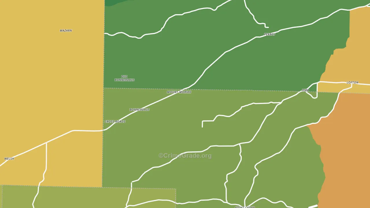 Bonnerdale, AR Map of Murder Rates