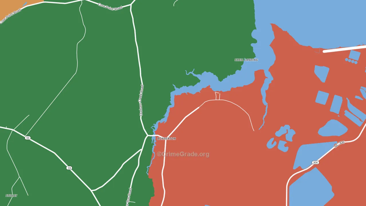 Bonnerton, NC Map of Murder Rates