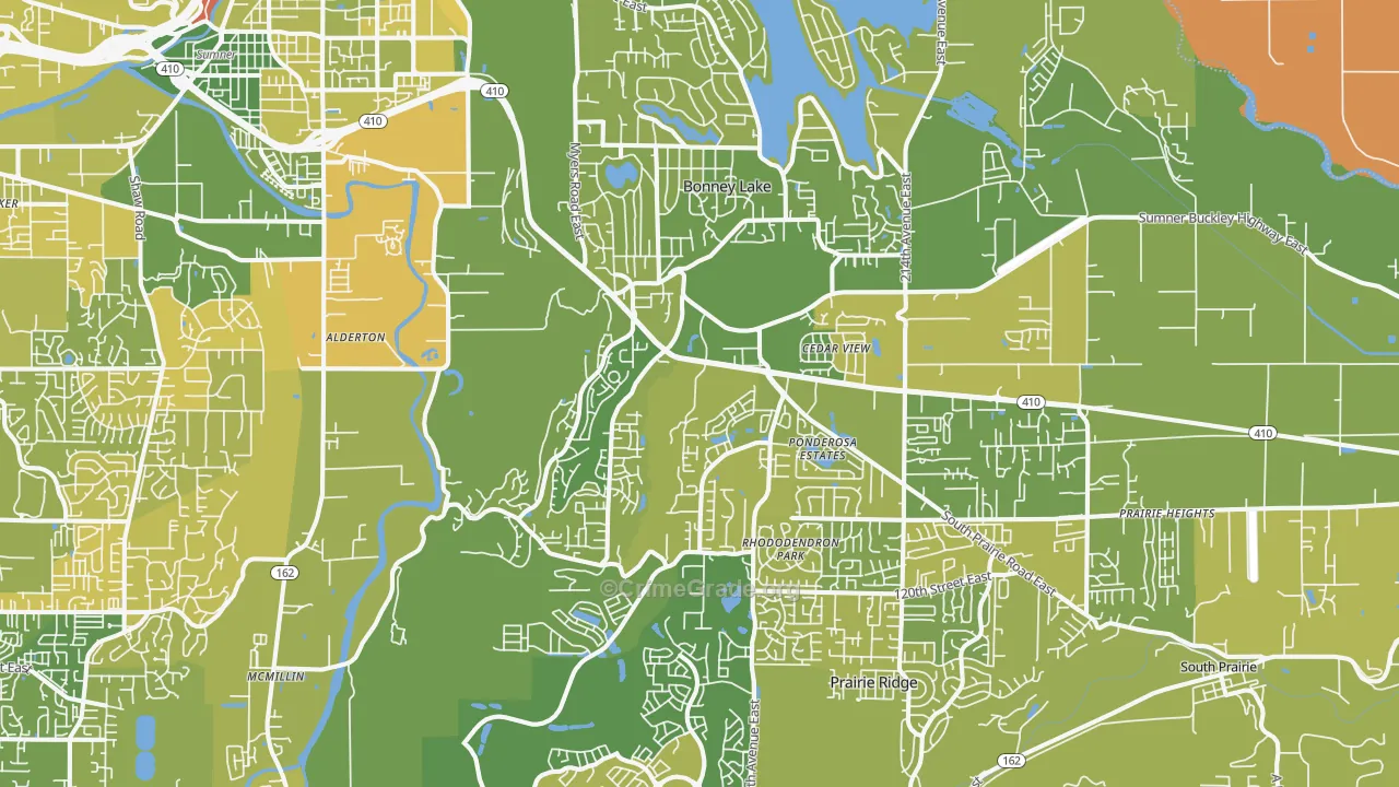 Bonney Lake, WA Map of Murder Rates