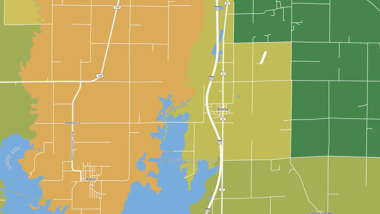 Bonnie, IL Map of Murder Rates