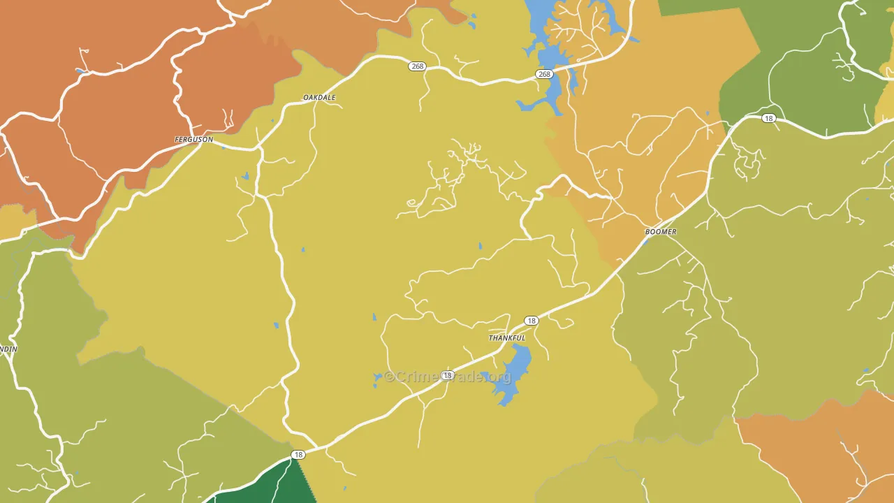 Boomer, NC Map of Murder Rates