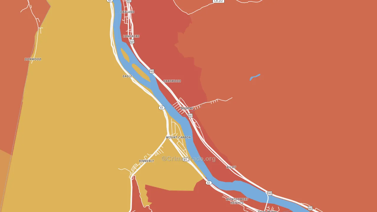 Boomer, WV Map of Murder Rates