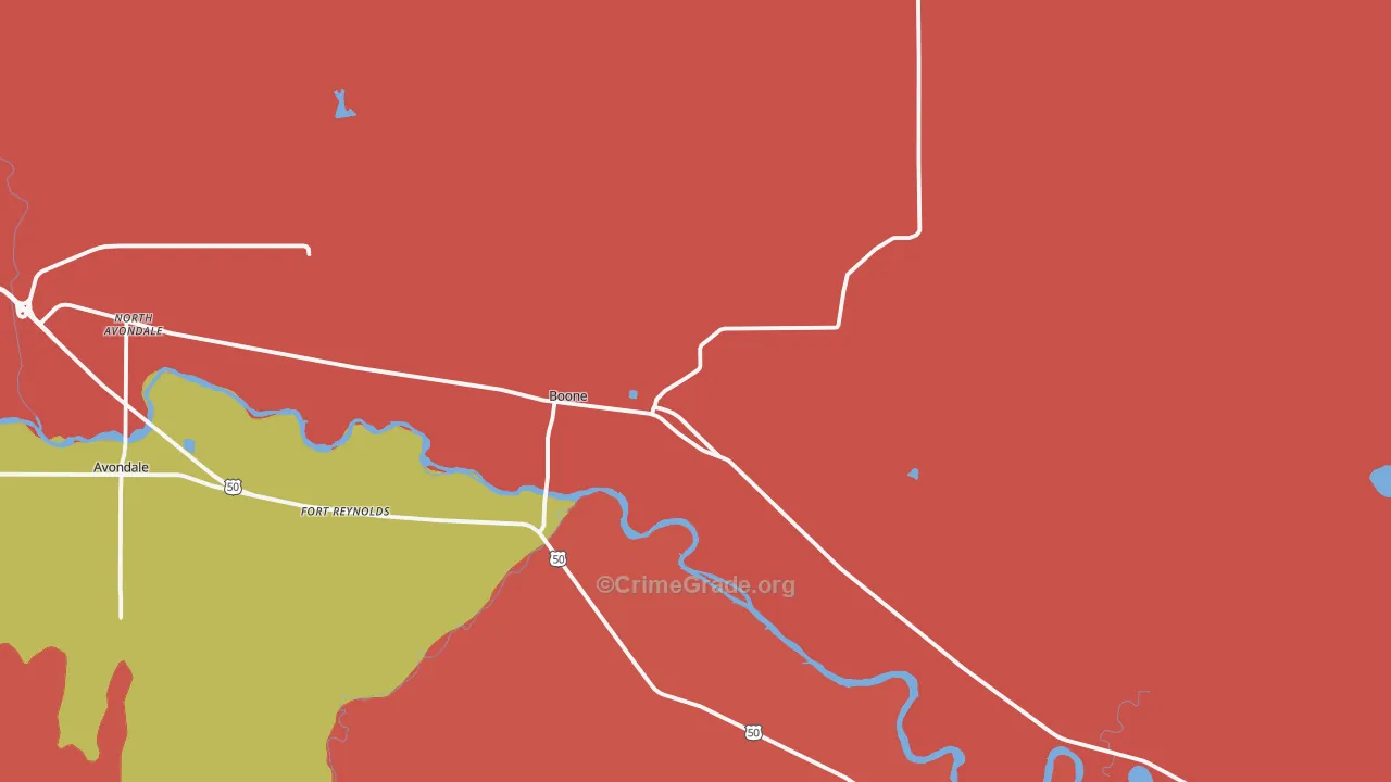 Boone, CO Map of Murder Rates