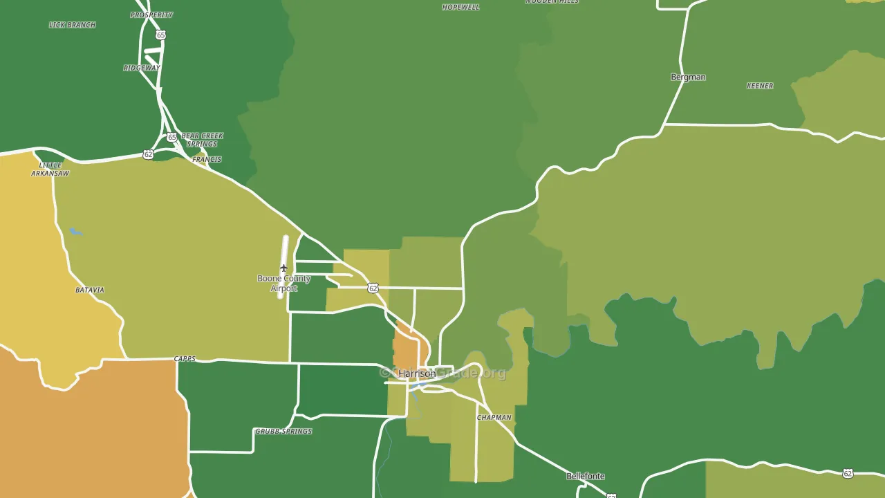 Boone County, AR Map of Murder Rates
